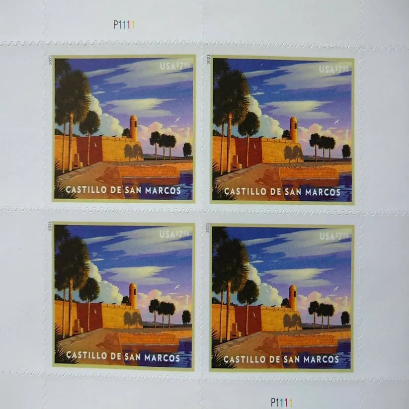 Priority Mail Stamps 2021 Castillo de San Marcos-Cultural Heritage, $7.95 Postage