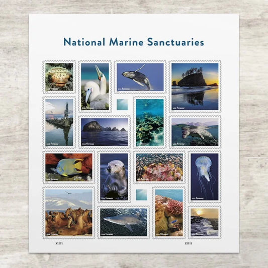 Forever Stamps 2022 National Marine Sanctuaries-Ocean Conservation, First-Class Postage