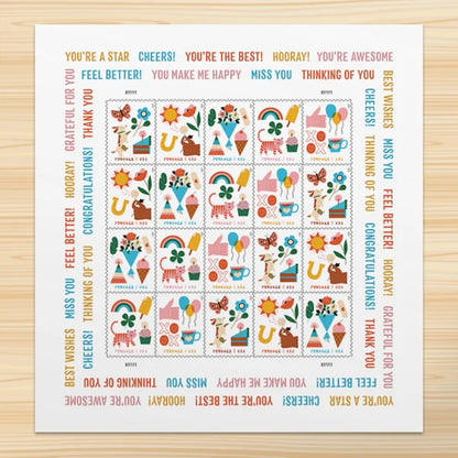 Forever Stamps 2023 Thinking of You-Greeting Card Collection, First-Class Postage
