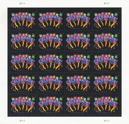 Forever Stamps 2015 Neon Celebrate-Festive Greetings, First-Class Postage