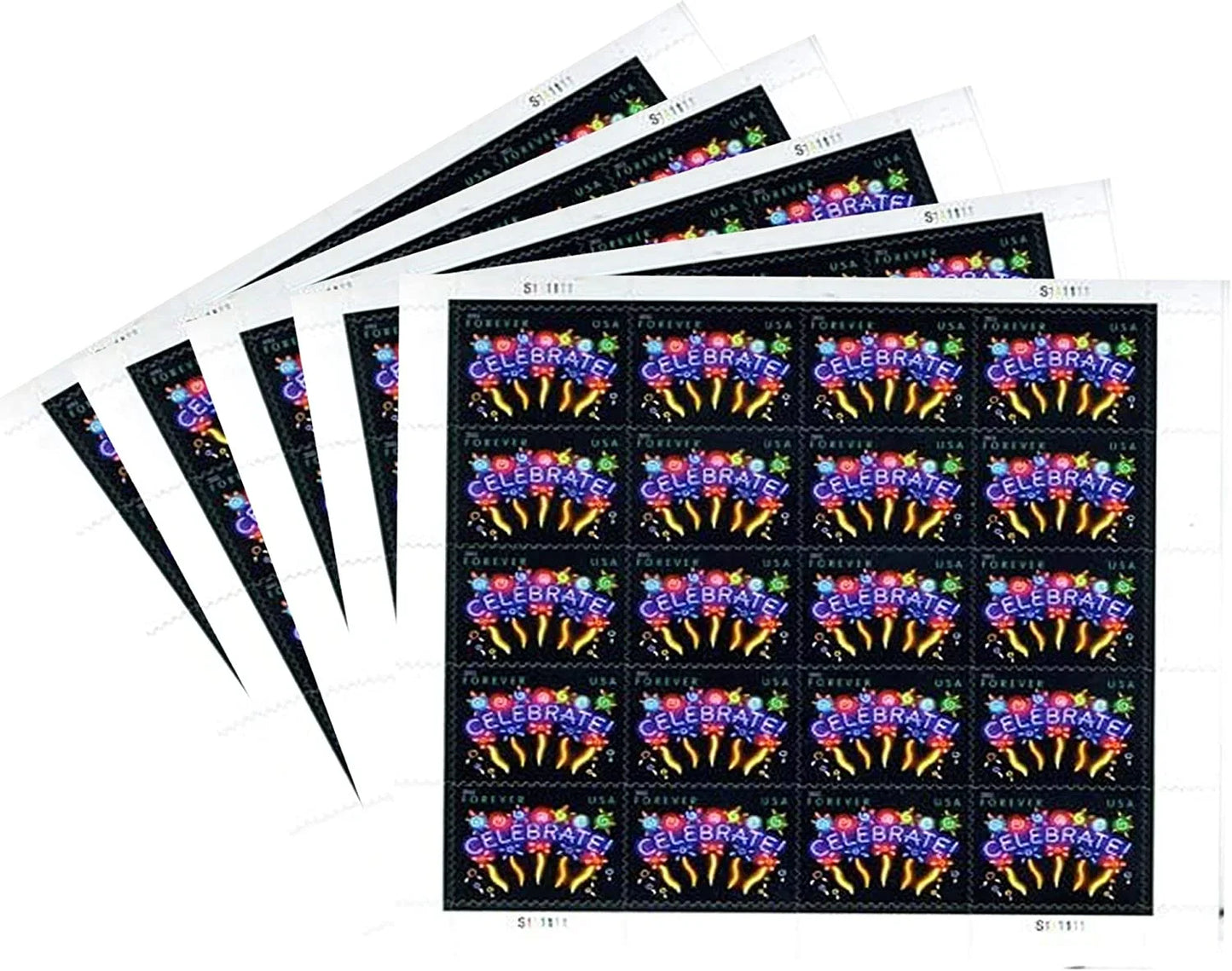 Forever Stamps 2015 Neon Celebrate-Festive Greetings, First-Class Postage