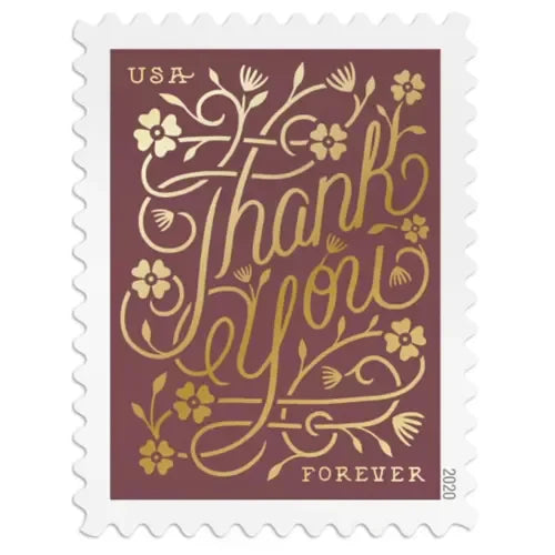 Forever Stamps 2020 Thank You-Appreciation Greeting, First-Class Postage