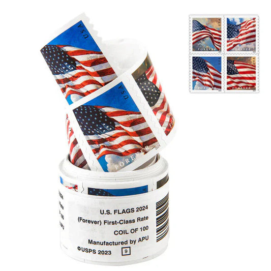 Forever Stamps 2024 U.S. Flags-Patriotic Symbol, First-Class Postage