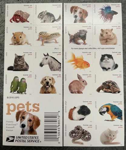 Forever Stamps 2016 Pets-Animal Companions (Puppies), First-Class Postage