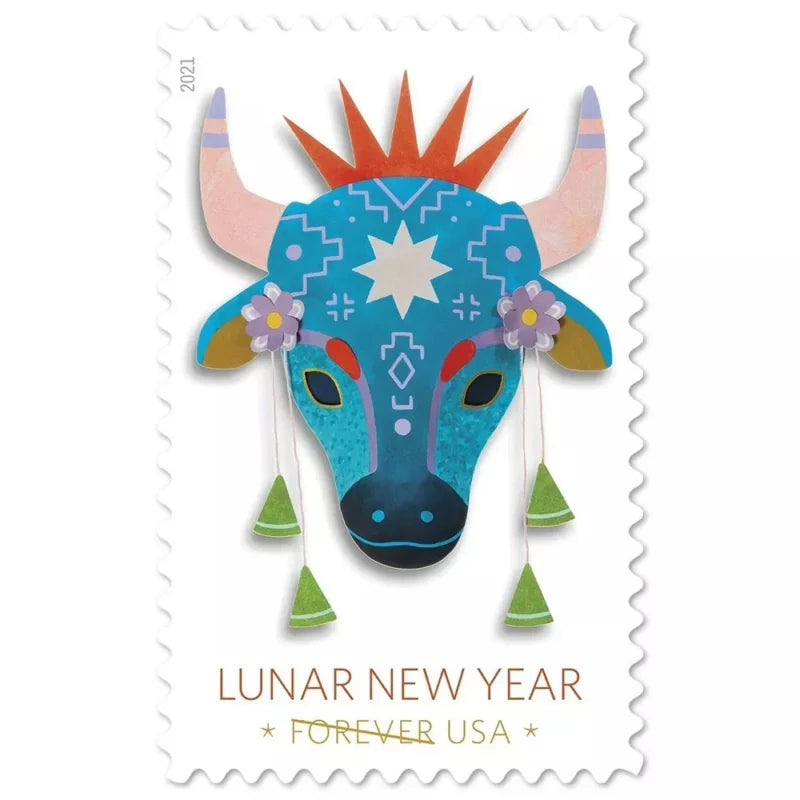 Forever Stamps 2021 Lunar New Year-Year of the Ox, Holiday Celebration, First-Class Postage