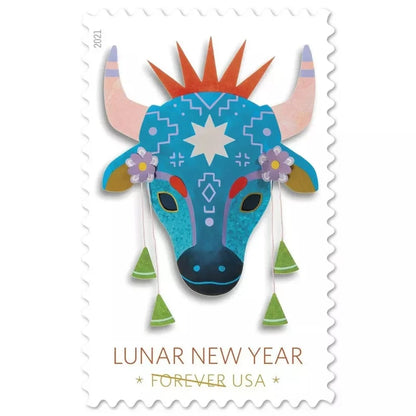 Forever Stamps 2021 Lunar New Year-Year of the Ox, Holiday Celebration, First-Class Postage
