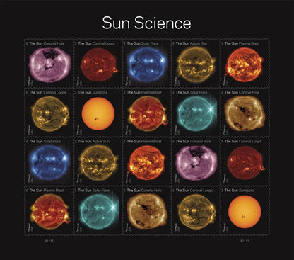 Forever Stamps 2021 Sun Science-Educational Nature Series, First-Class Postage