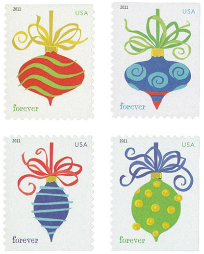 Forever Stamps 2011 Holiday Baubles-Christmas Ornament Designs, First-Class Postage