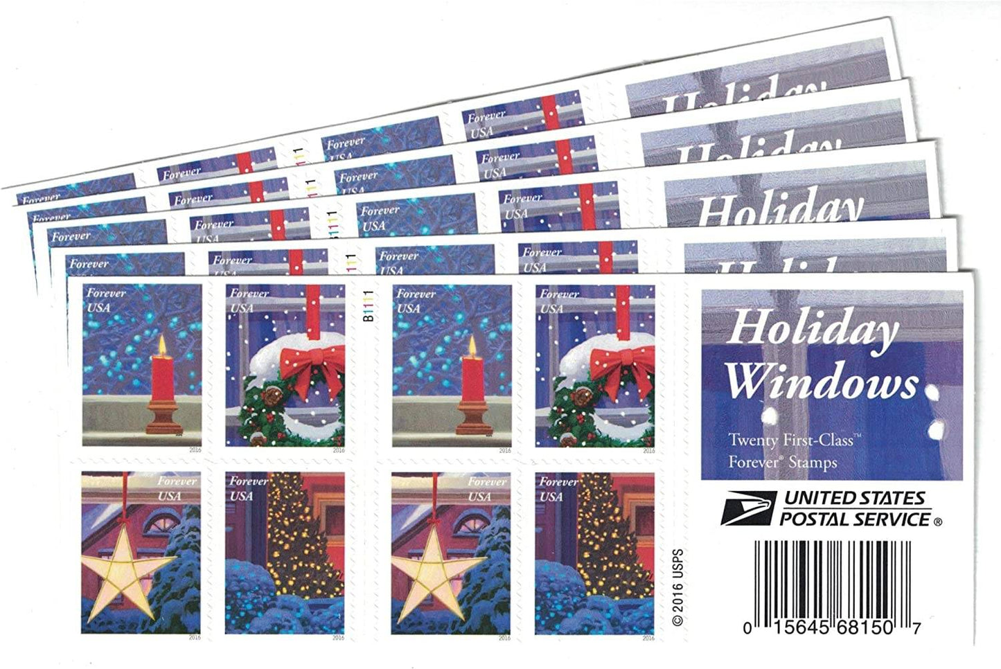 Forever Stamps 2016 Holiday Windows-Festive Season, First-Class Postage
