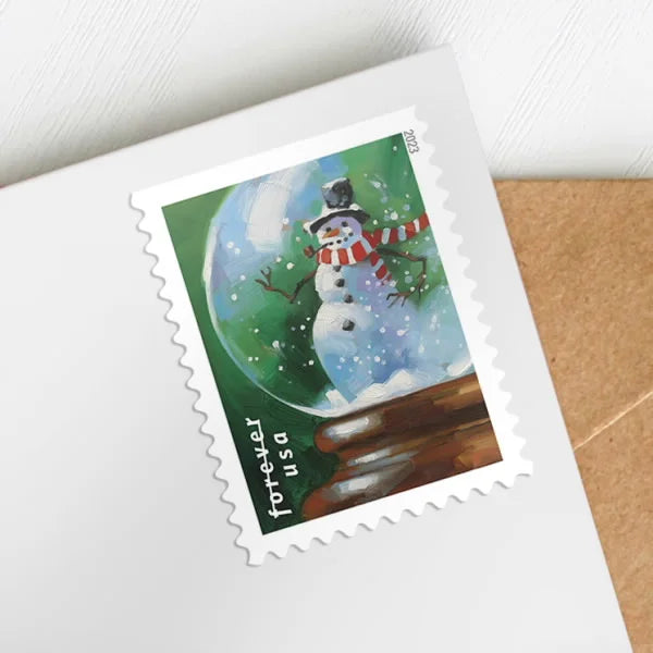 Forever Stamps 2023 Snow Globes-Winter Holiday Collection, First-Class Postage