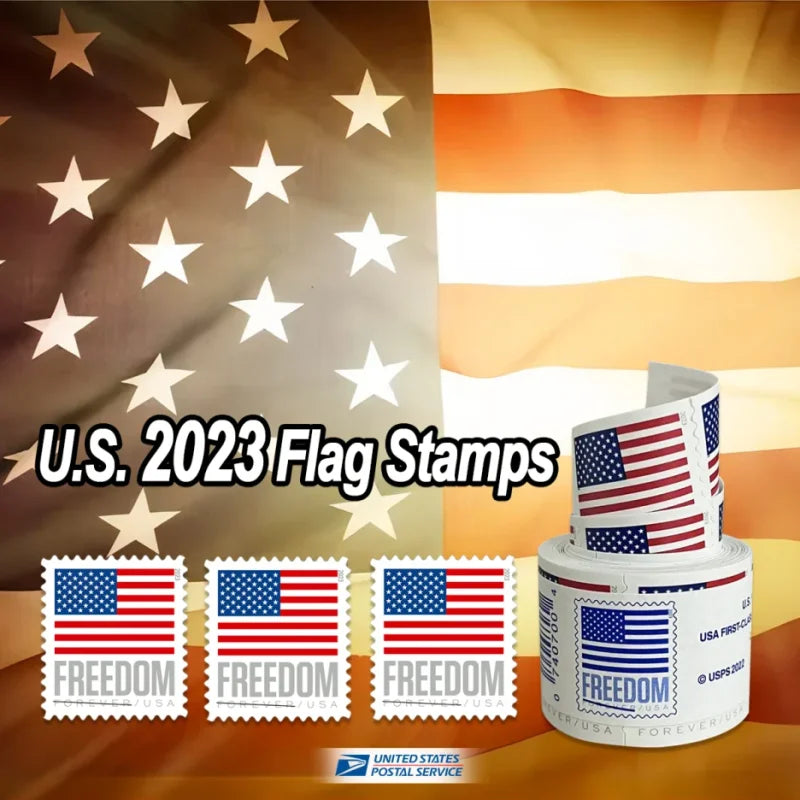 Forever Stamps 2023 U.S. Flag Coil-Modern Patriotic Symbol, First-Class Postage