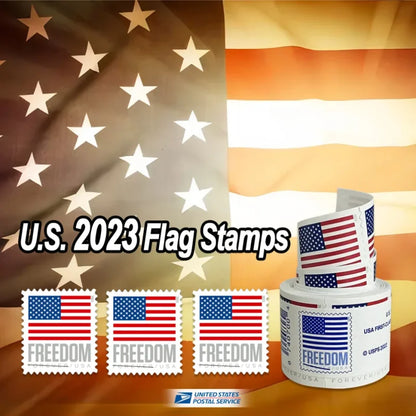 Forever Stamps 2023 U.S. Flag Coil-Modern Patriotic Symbol, First-Class Postage