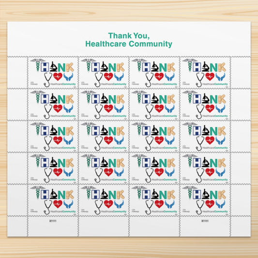 Forever Stamps 2024 Healthcare Community Thank You-Awareness & Appreciation, First-Class Postage