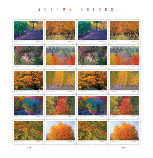 Forever Stamps 2024 Autumn Colors-Seasonal Celebration, First-Class Postage