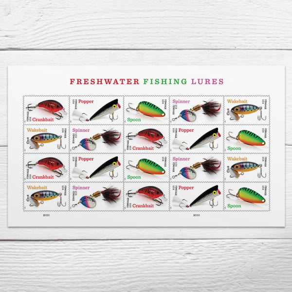 Forever Stamps 2025 Freshwater Fishing Lures-Outdoor Recreation, First-Class Postage