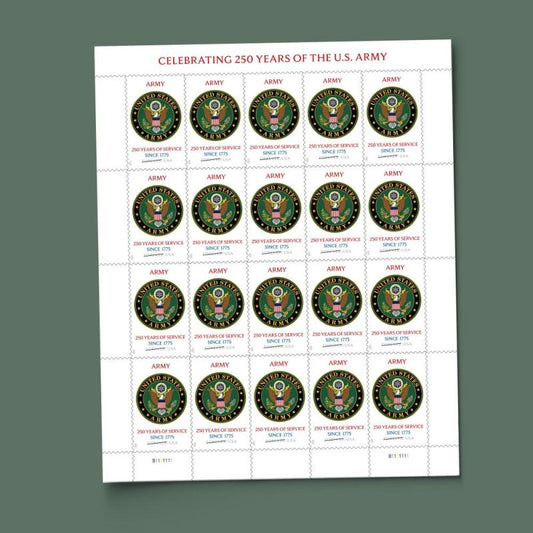 Forever Stamps 2025 Army-250 Years of Service, Honor & Service, First-Class Postage